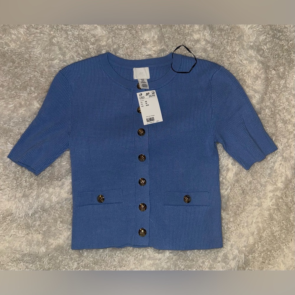 H&M Light Blue Knit Cardigan